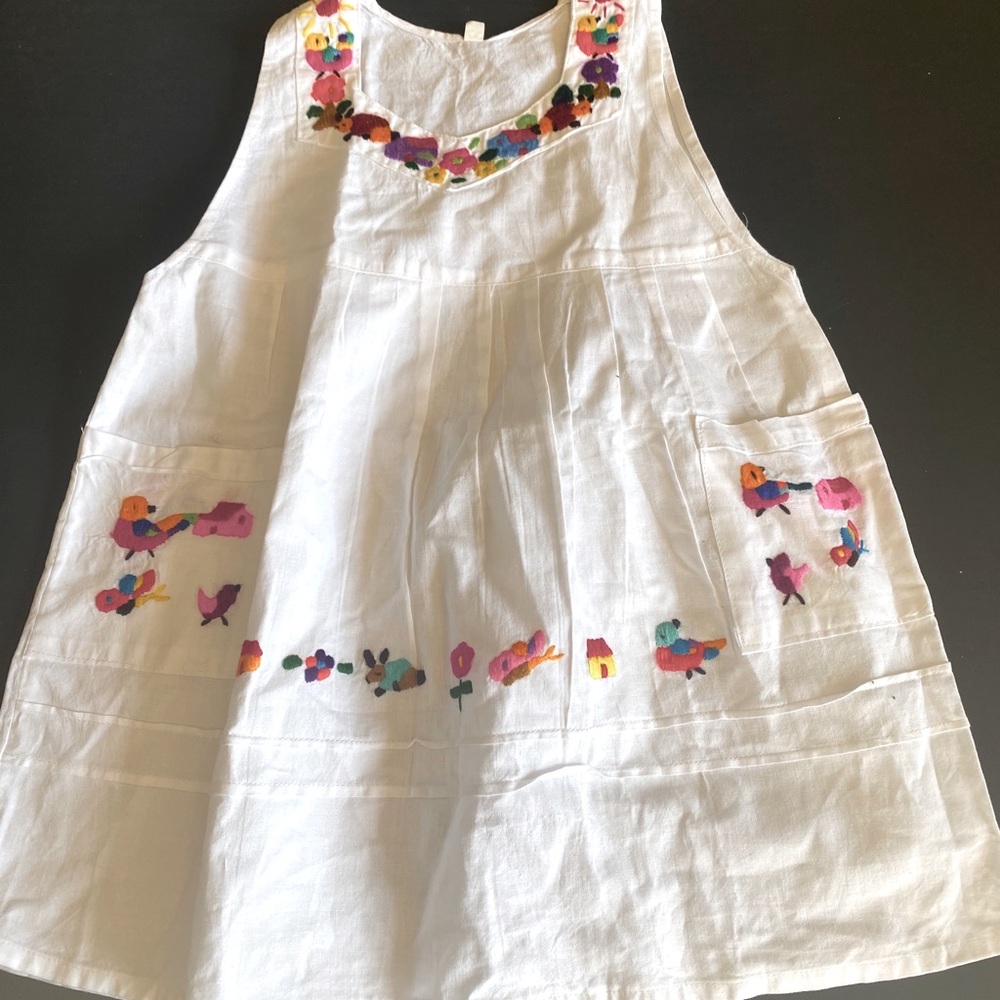Girls white cotton dress